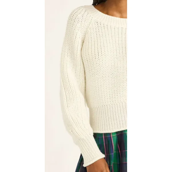 Free Assembly Womens Sweater Size S Cream 100 Shaker Knit Raglan Sleeve Pullover - Image 9