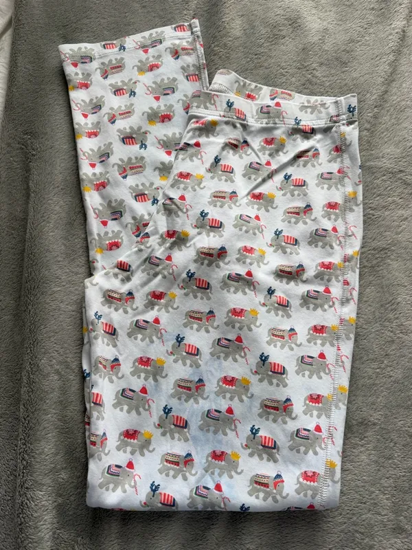 Roller Rabbit Hathi Christmas elephant print pajama pants M - Image 5