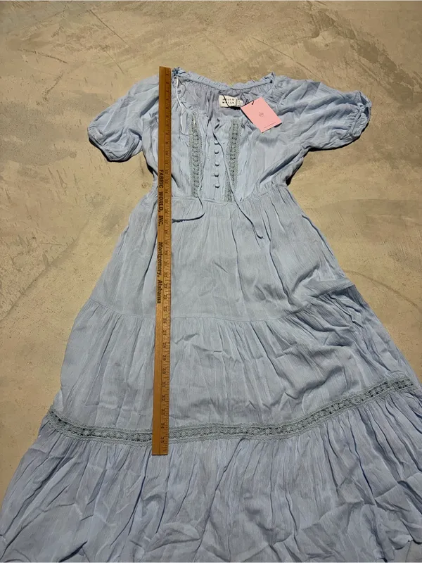 Hello Molly Light Blue Maxi Sun boho Dress medium/6 - Image 3