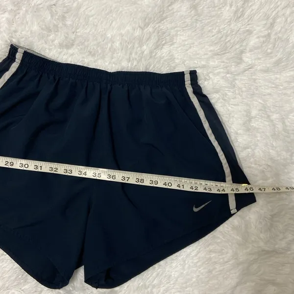 Nike Dri-Fit Women Blue Athletic Brief Lined Running Shorts Pants. Size-Large. - Image 5
