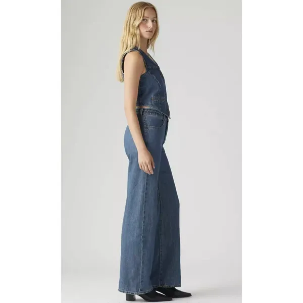 New Levi's 28x32 Ribcage Wide Leg Braided Women's Jeans Big Yikes Dark Wash - Image 4