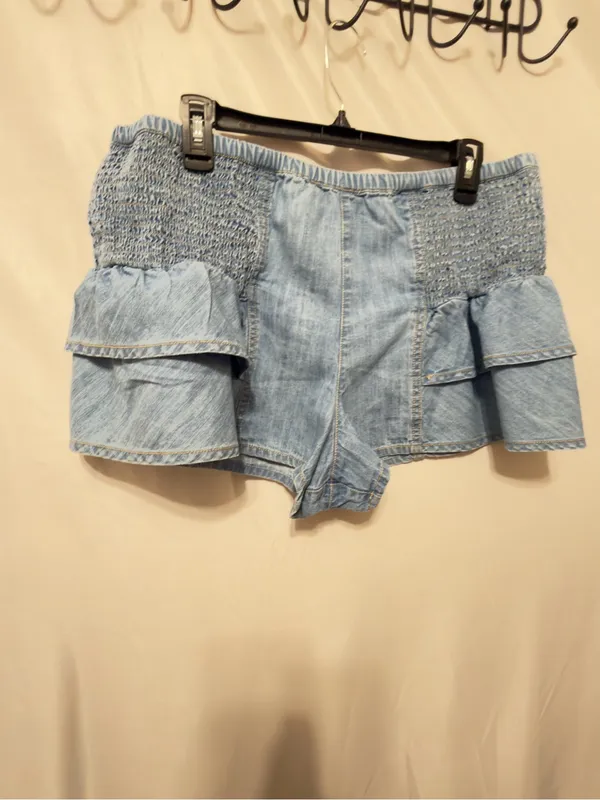 Free People We The Free Alani Pull-On Chambray Shorts Size Large NWOT - Image 5
