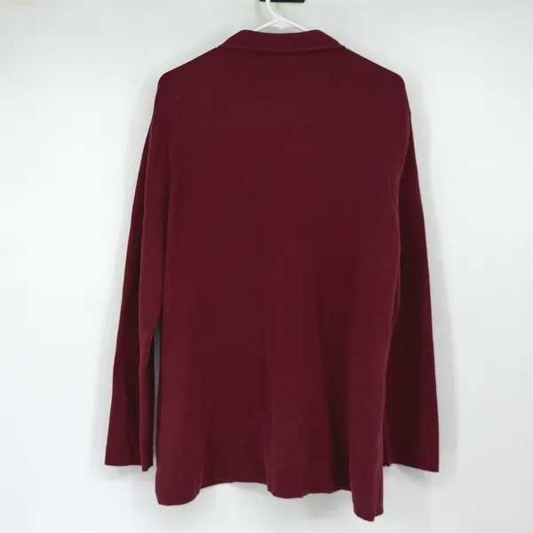 J.Crew Factory Sweater Blazer Women's XXL Burgundy Cotton Knit Fall - Image 2