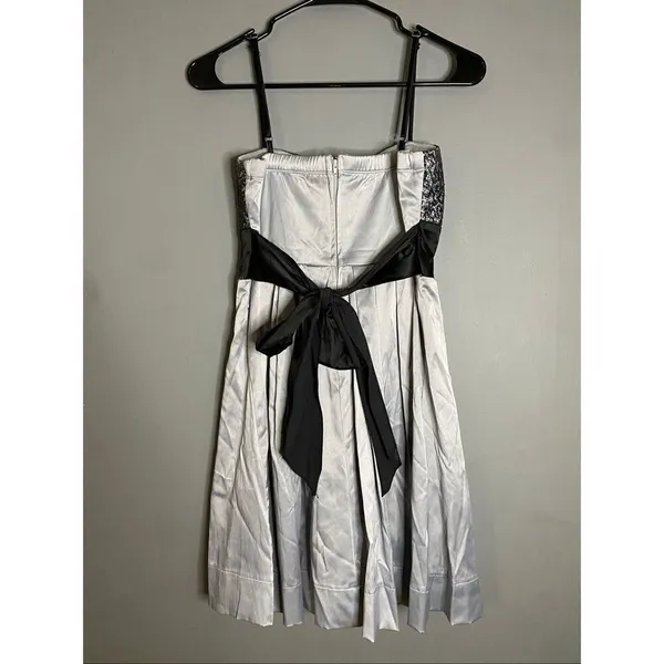 Speechless Black Silver Bow Spaghetti Strap Formal Dress Size 5 - Image 5