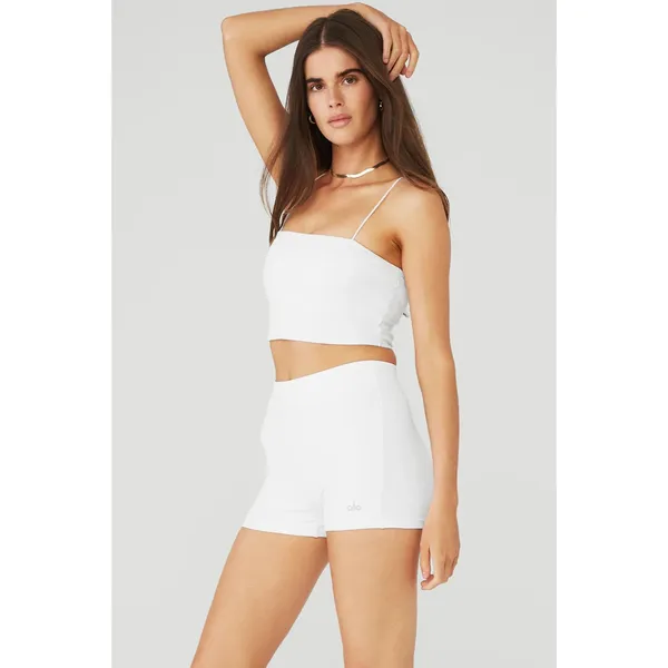 Alo Yoga Goddess Ribbed Bandeau Top White XS NWT SOLD OUT - Image 3