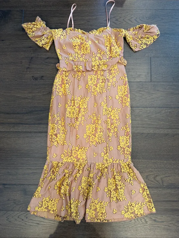 MAJORELLE Sashie Midi Dress in Golden Blush Size XS - C57-007 - Image 2