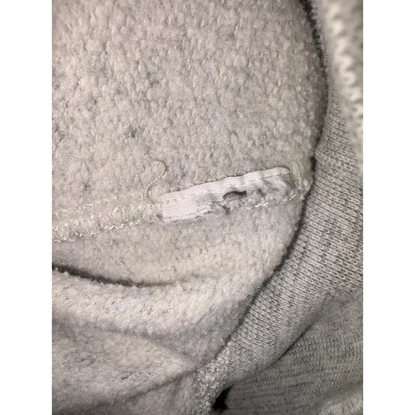 Abercrombie & Fitch Gray White Logo Oversized Long Sleeve Crop Sweatshirt Size L - Image 5