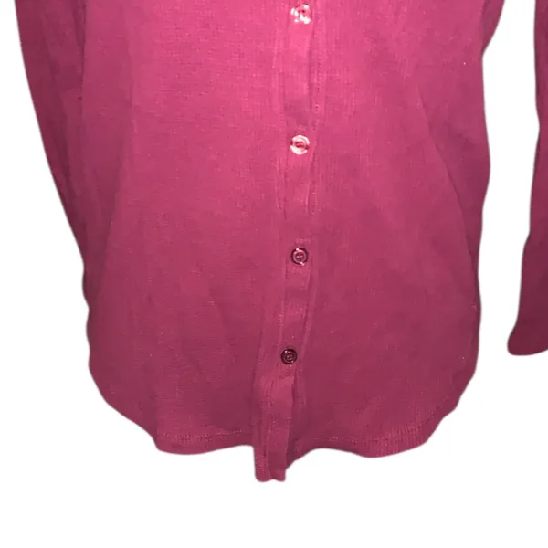 Wrangler Button-Up Top Waffle Knit Long Sleeve Western - Image 3