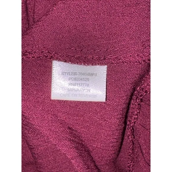 Burgundy Open Back Maxi Dress‎ V-Neck Twist Front Ruffle Hem Wine Boho Summer - Image 10