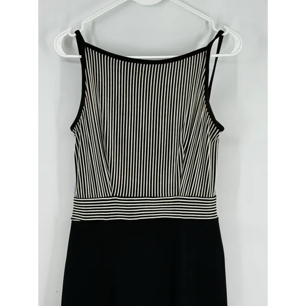 BARI‎ JAY Vintage Long Sleeveless Cocktail Dress Sz 11/12 Striped Corset Back - Image 3
