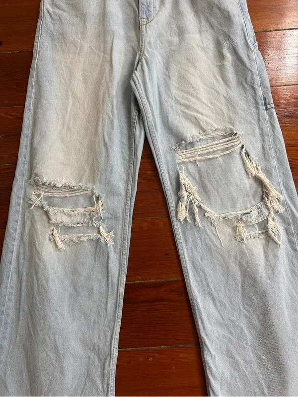 We The Free Tinsley Baggy High Rise Straight Distressed Jeans Sz 28 🧡🍄 - Image 6