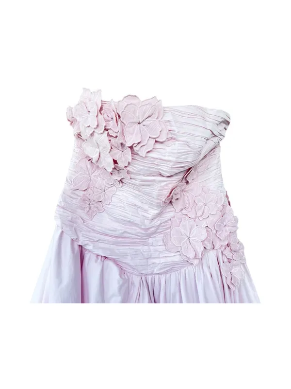 Aje Splendour Flower Applique Gown Pastel Pink Bubble Hem AU 14 US 10 Wedding - Image 11