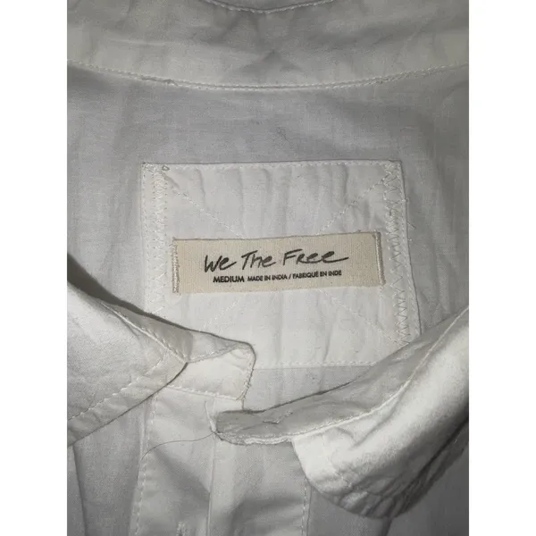 We The Free People Button Front Tunic Womens Freya Poplin Oversized M Ivory‎ - Image 5