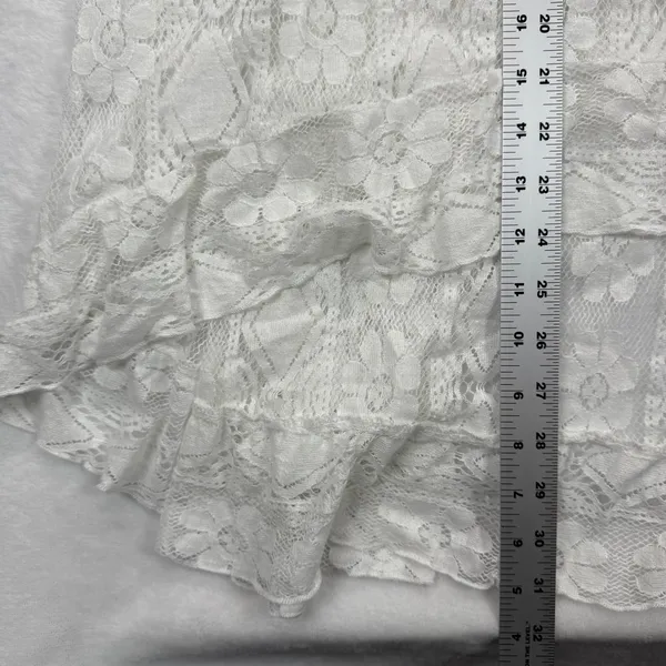 Cupshe White Lace Dress PomPom Tie V Neck Sleeveless Summer‎ Beach Size L - Image 7
