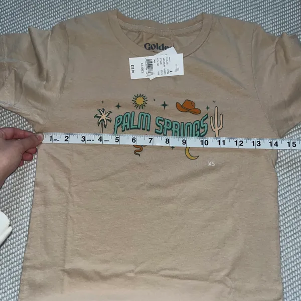 PacSun Golden Hour Tan Graphic Palm Springs Baby Tee Shirt - Image 4