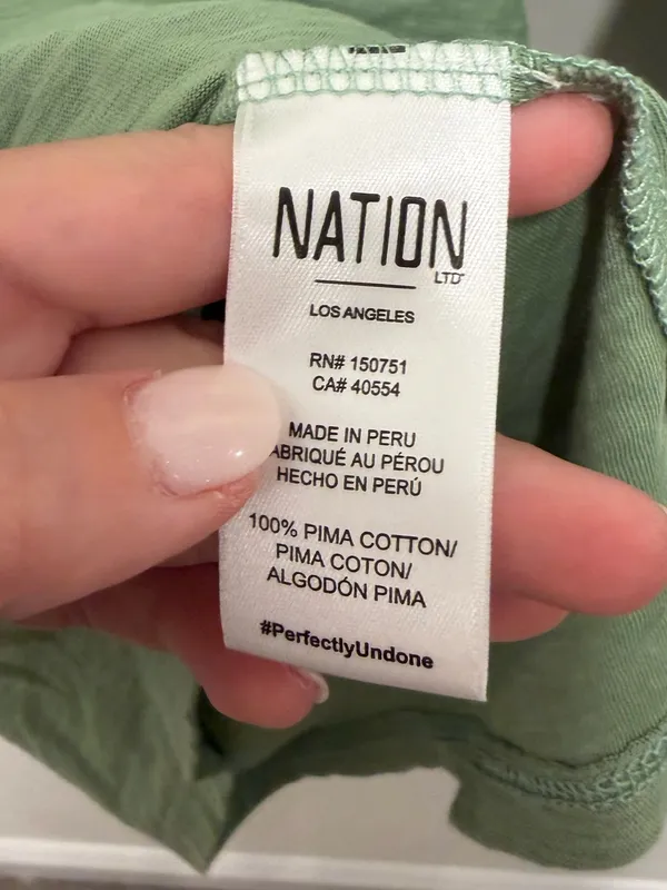 Nation LTD Green Pima Cotton Puff Sleeve Top Size‎ XS - Image 3