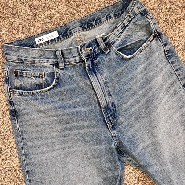 Zara Light Blue Denim Straight Leg Jeans Size 10 - Image 4