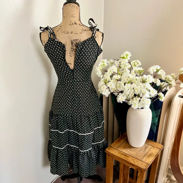 Vintage Black and white Gunne Sax style Prairie dress - Image 4