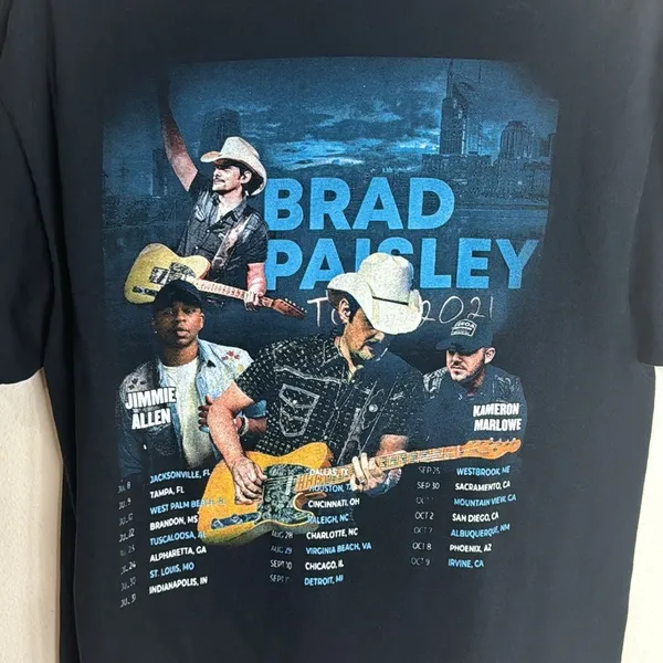Brad paisley 2021 concert tour graphic shirt size large‎ - Image 9