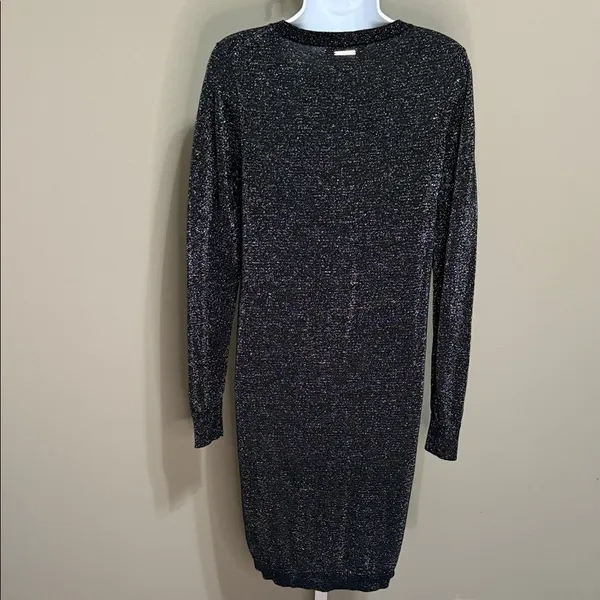 Michael Kors Metallic Sweater Dress S Black‎ Shimmer Dark Academia - Image 6