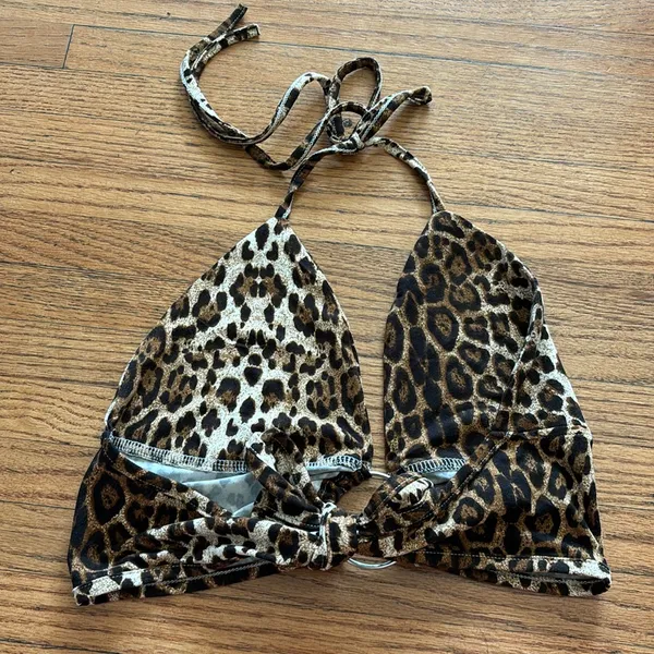 Leopard Crop Top Brown Size M - Image 2
