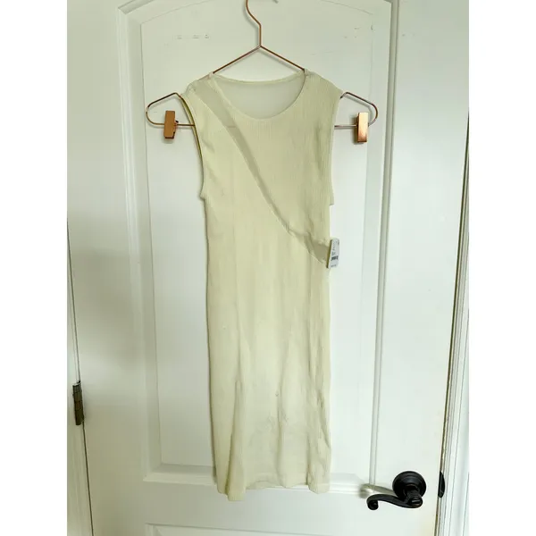 Intimately Free People Dress Womens XS/S Ivory Ribbed Mesh Bodycon Mini‎ FT1202 - Image 3