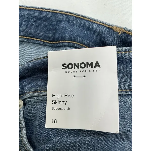 Womans NWT Sonoma Skinny Super Stretch Blue Jeans Size 18 0259/D-5 - Image 4