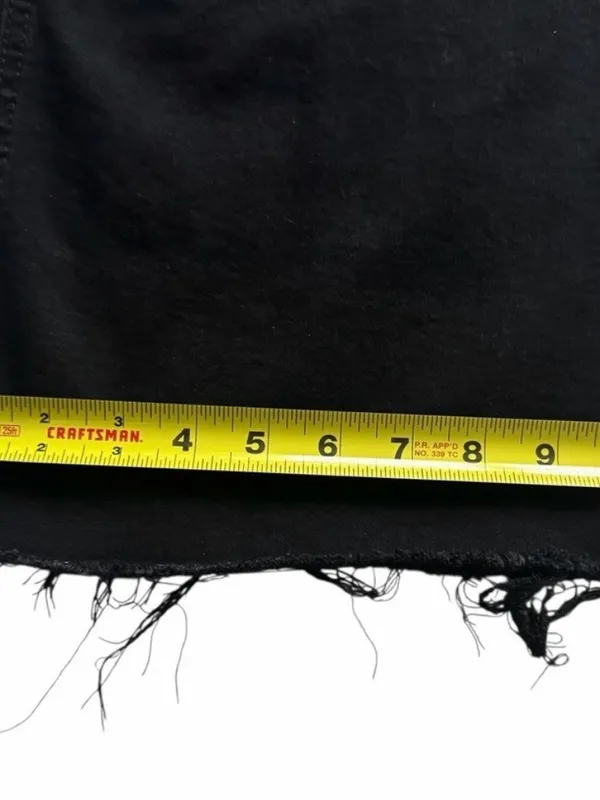 OAT NEW YORK Black Wide Leg Raw Hem Jeans High Rise Women Size 4 27 Grunge Retro - Image 11