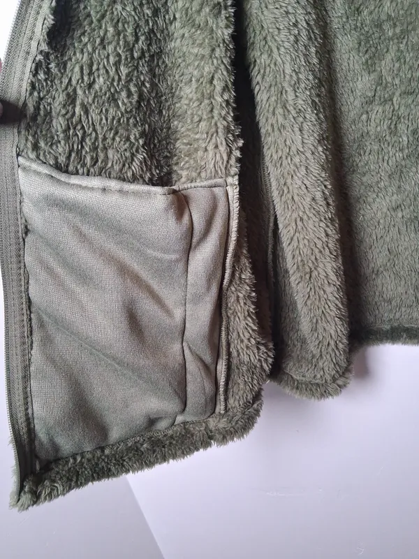 NWT New Balance Women's Olive Green Pile Fur Plush Full-Zip Fleece Jacket size L - Image 13