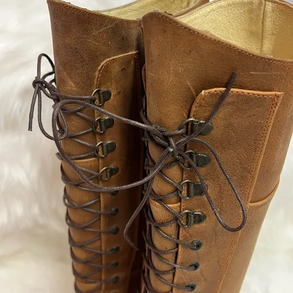 Je-Ver Lace-up Western‎ boots size 8 Fisherman Core Bin 21 - Image 4