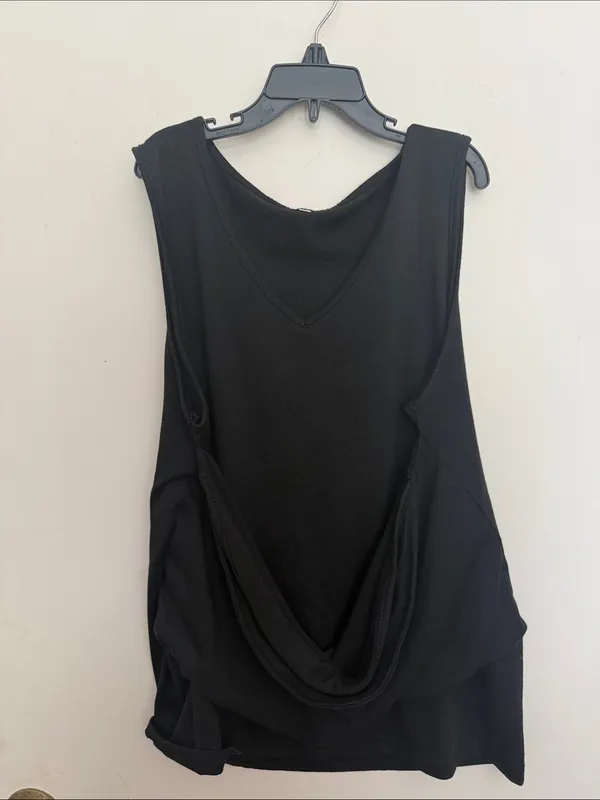 Black Women's Sleeveless Draped Tank Top,maternity top - Image 5