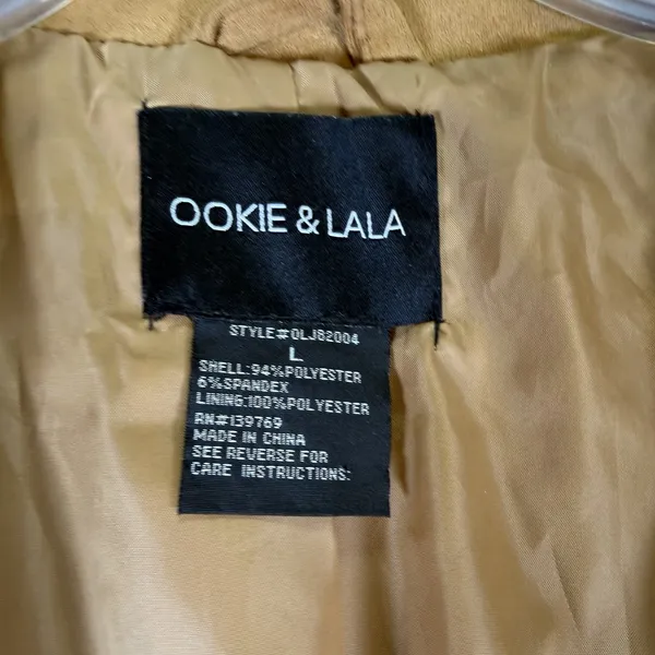 Ookie‎ & Lala Faux Suede Moto Jacket Size L - Image 4