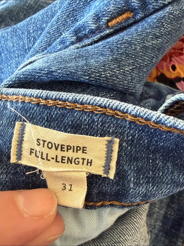 Madewell Stovepipe full length Jeans Medium‎ Blue with Ankle Split 31 - Image 5