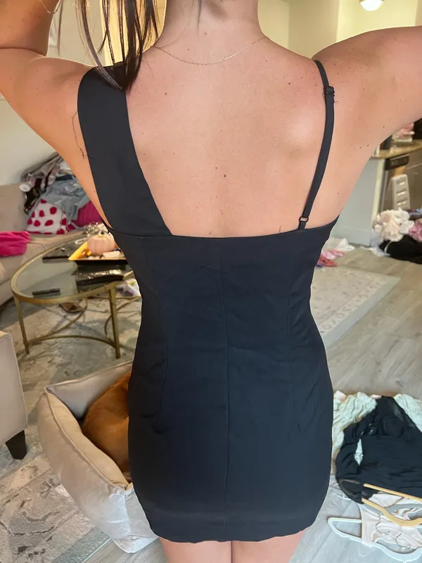superdown Black Asymmetrical Mini Dress - Image 3