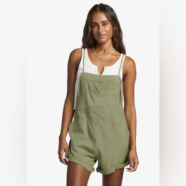 ✨Billabong Wild Pursuit Short Sz Large Sage Overalls✨ - Image 8