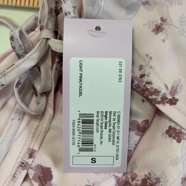 Wild Fable Small Dress Pink‎ Floral Lace Halter Maxi Side Slit NEW Cottagecore - Image 12