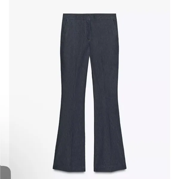 Zara NWT blue denim jeans style dark denim pants - Image 8