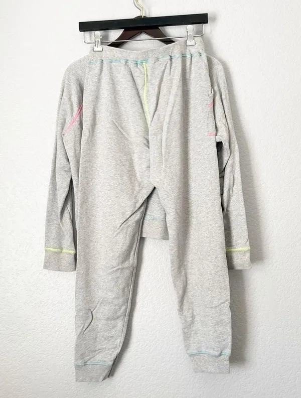 RAILS Theo Top & Devon Bottom Neon Heather Gray Sweat Set XS - Image 4