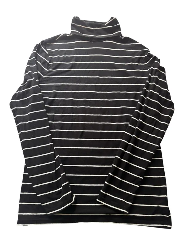 Gap Women’ Striped Black & White Long Sleeve Turtleneck Top Sz L - Image 2