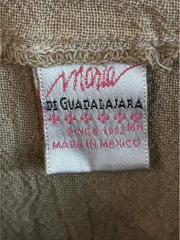 NWT Maria De Guadalajara Asymmetric Hem Cotton Tunic Blouse Tan Small Boho - Image 5