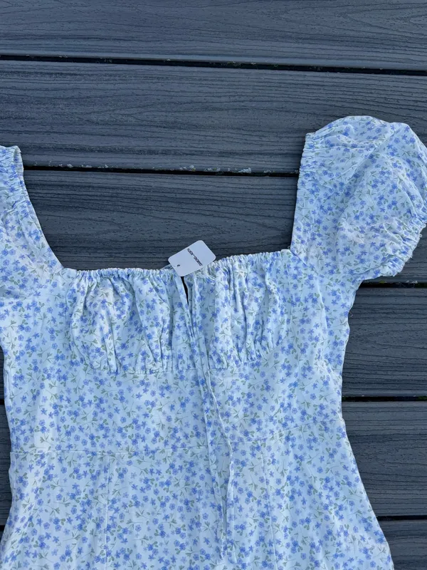 FORE blue floral boutique midi dress Size L - Image 2
