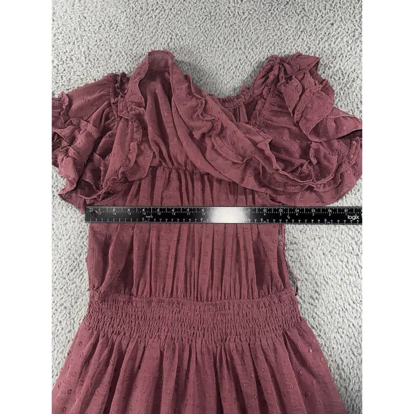 Babydoll Dress Women Large‎ Tiered Ruffle Textured Boho Coquette - Image 3