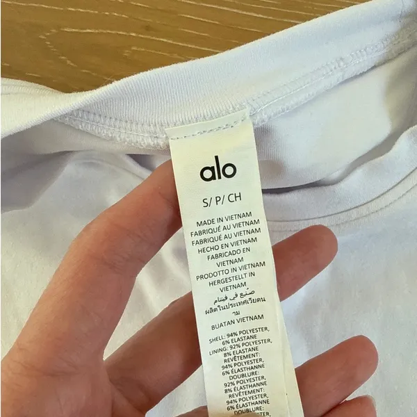 Alo Yoga Backspin Crop Top Size S White - Image 2