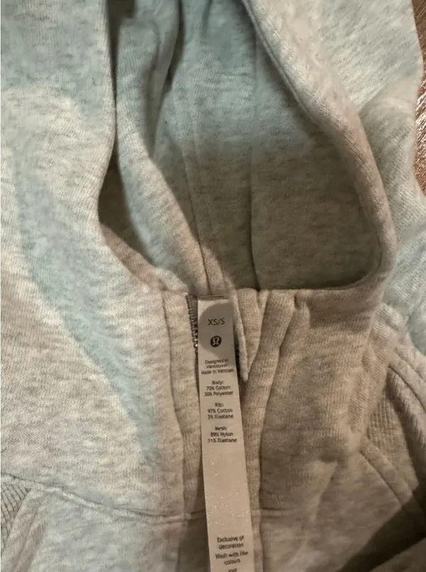 NWT Lululemon Scuba Oversized Hoodie Heathered Core Ultra Light Grey XS-S - Image 3