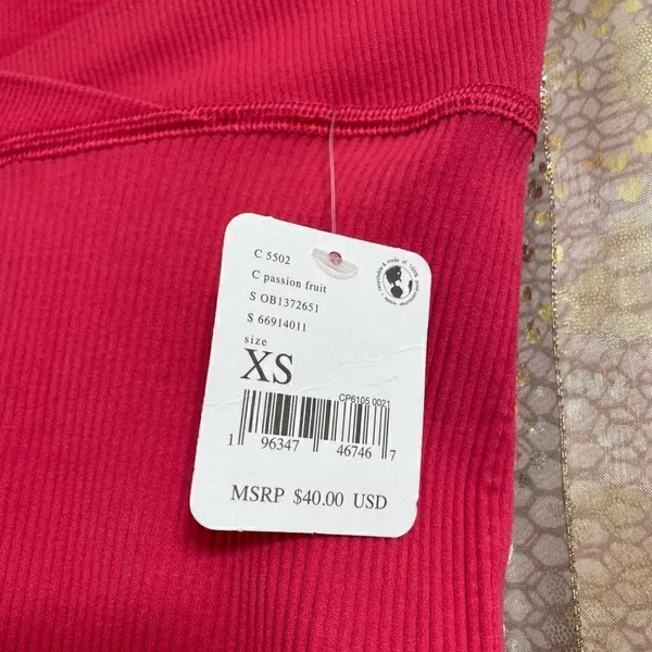 Free People Movement Free Throw Ribbed Hot Pink Bike Shorts Passion Fruit XS - Image 3