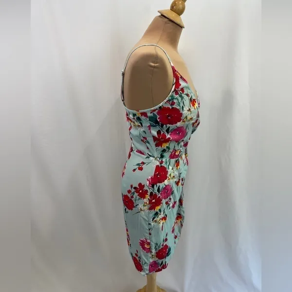 YUMI Kim Light Blue Floral‎ Faux Wrap Mini Dress - Image 2