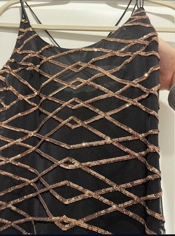 Boutique Prom Black/Rose Gold Sequin Dress - Image 5
