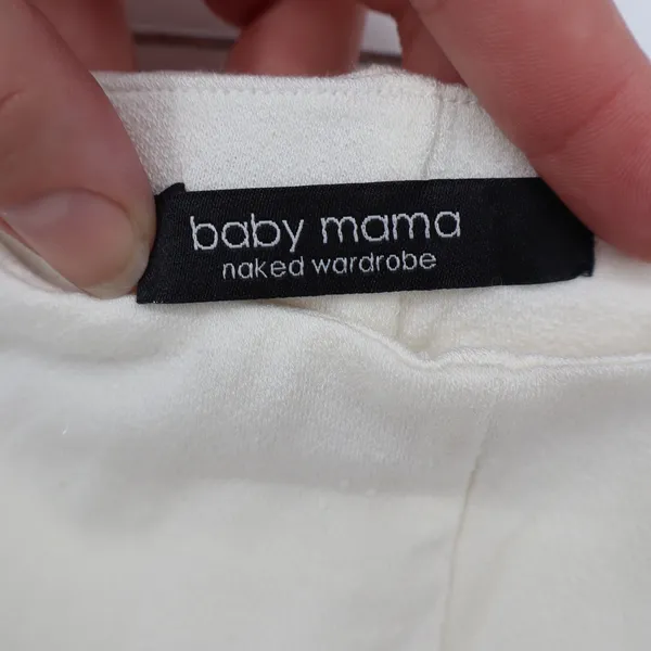 Naked Wardrobe Baby Mama Cream Maternity Biker Shorts NW-P0209BM Womens Small - Image 2