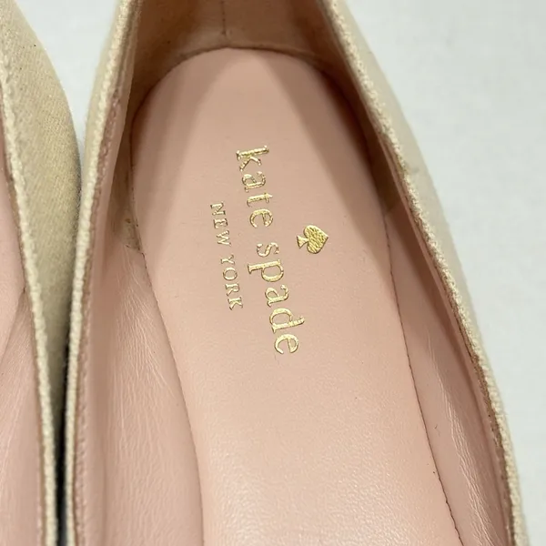 Kate Spade Nelly Canvas Cap Toe Pointed Ballet Flats Beige Black Fringe Sz 8M - Image 8
