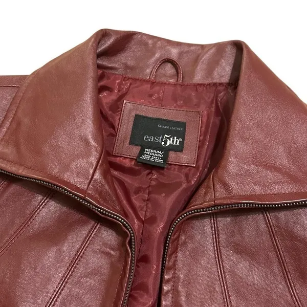 East 5th Vintage Burgundy Leather Jacket - Image 4